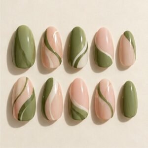 Concept preview of the Matcha Ritual press-on nail set